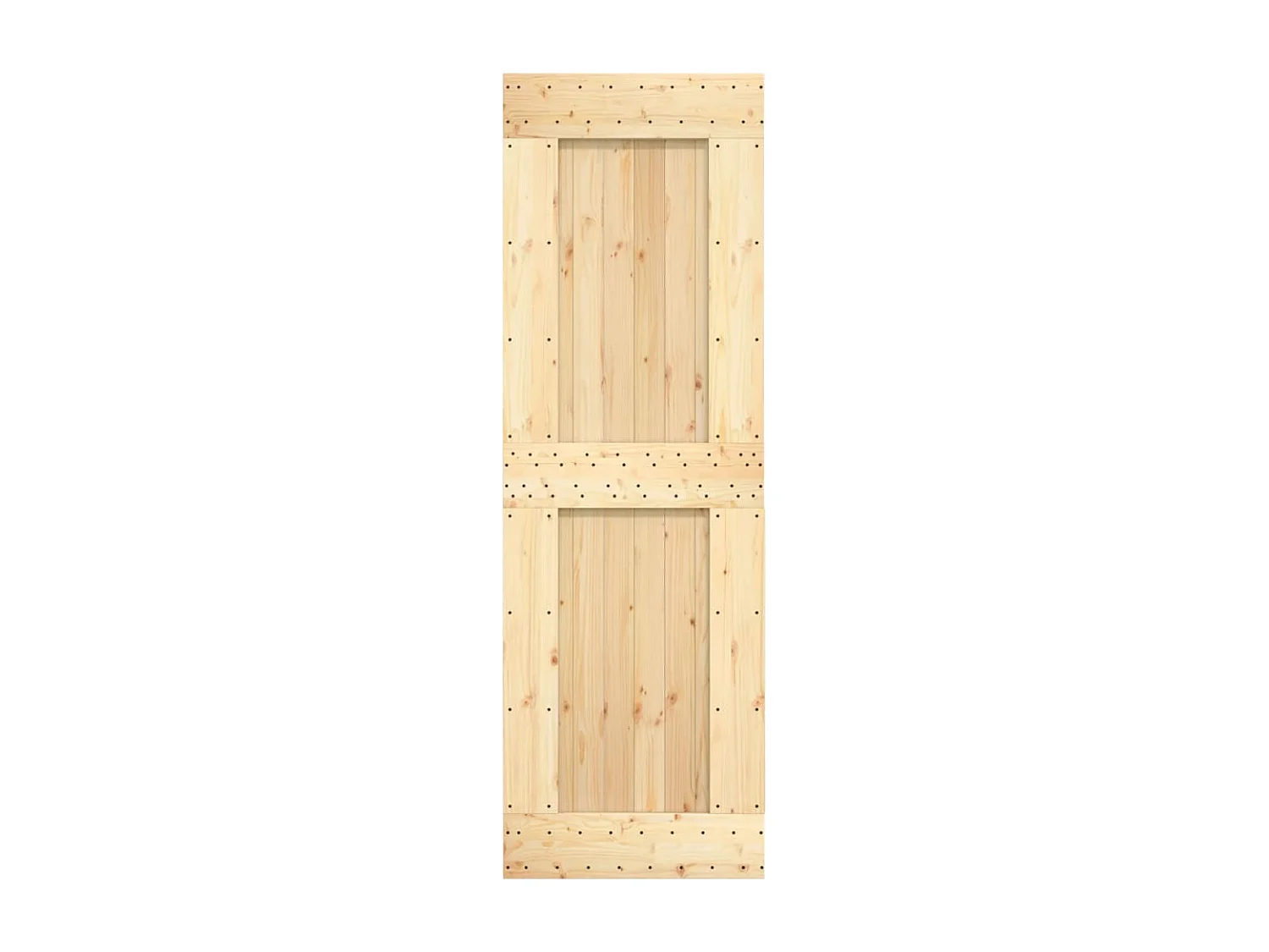 Porta de correr com ferragens 70x210 cm madeira de pinho maciça PT314883