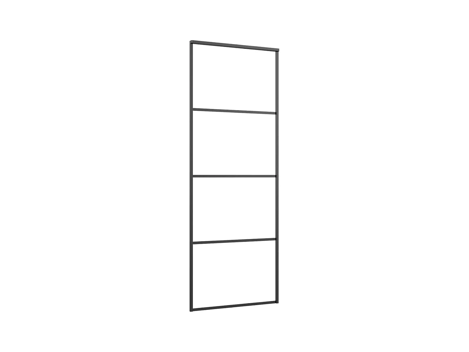 Porte coulissante Verre ESG dépoli et aluminium 76x205 cm Noir FR742409