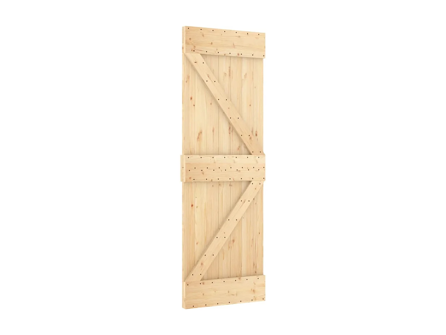 Porta de correr com ferragens 70x210 cm madeira de pinho maciça PT569987
