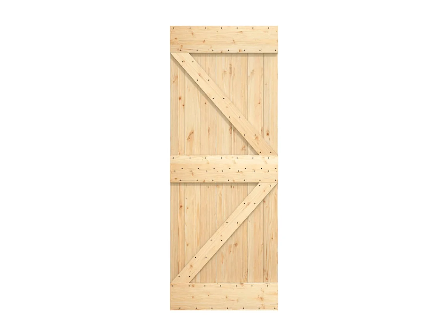 Porta de correr com ferragens 70x210 cm madeira de pinho maciça PT569987