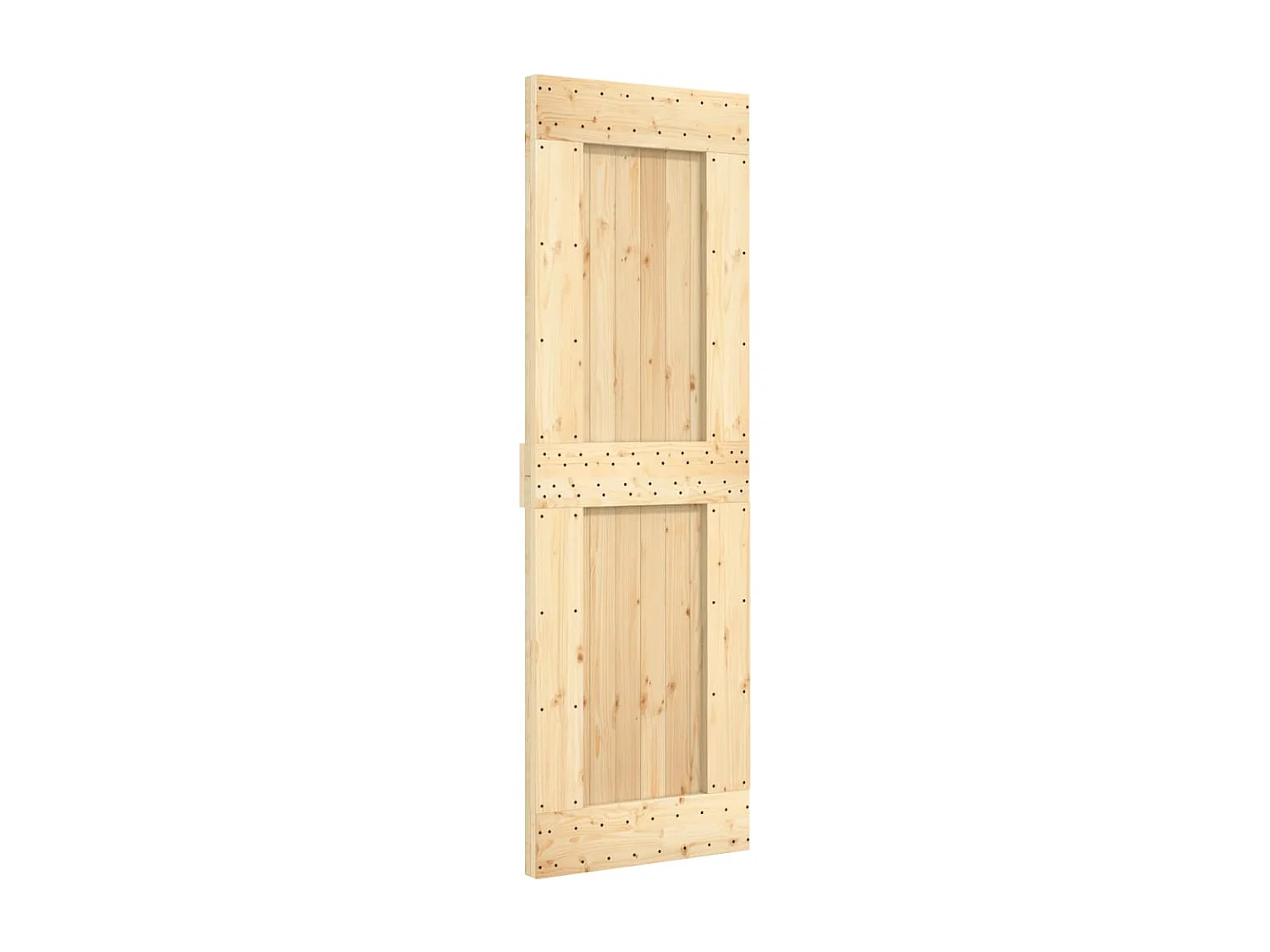 Puerta corredera con herrajes madera maciza de pino 70x210 cm ES236140