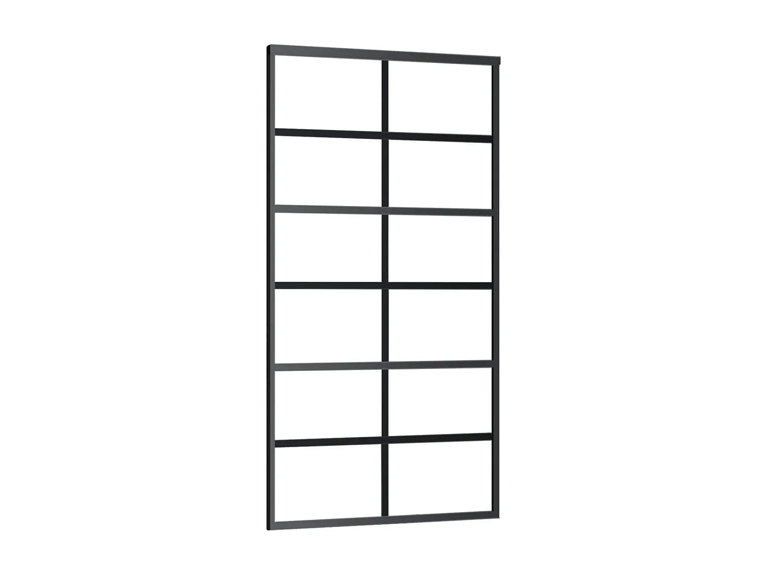 Porte coulissante Verre ESG et aluminium 102x205 cm Noir FR486794