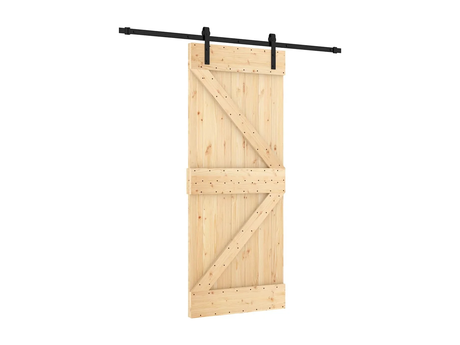 Schuifdeur met beslag 85x210 cm massief grenenhout BE384045