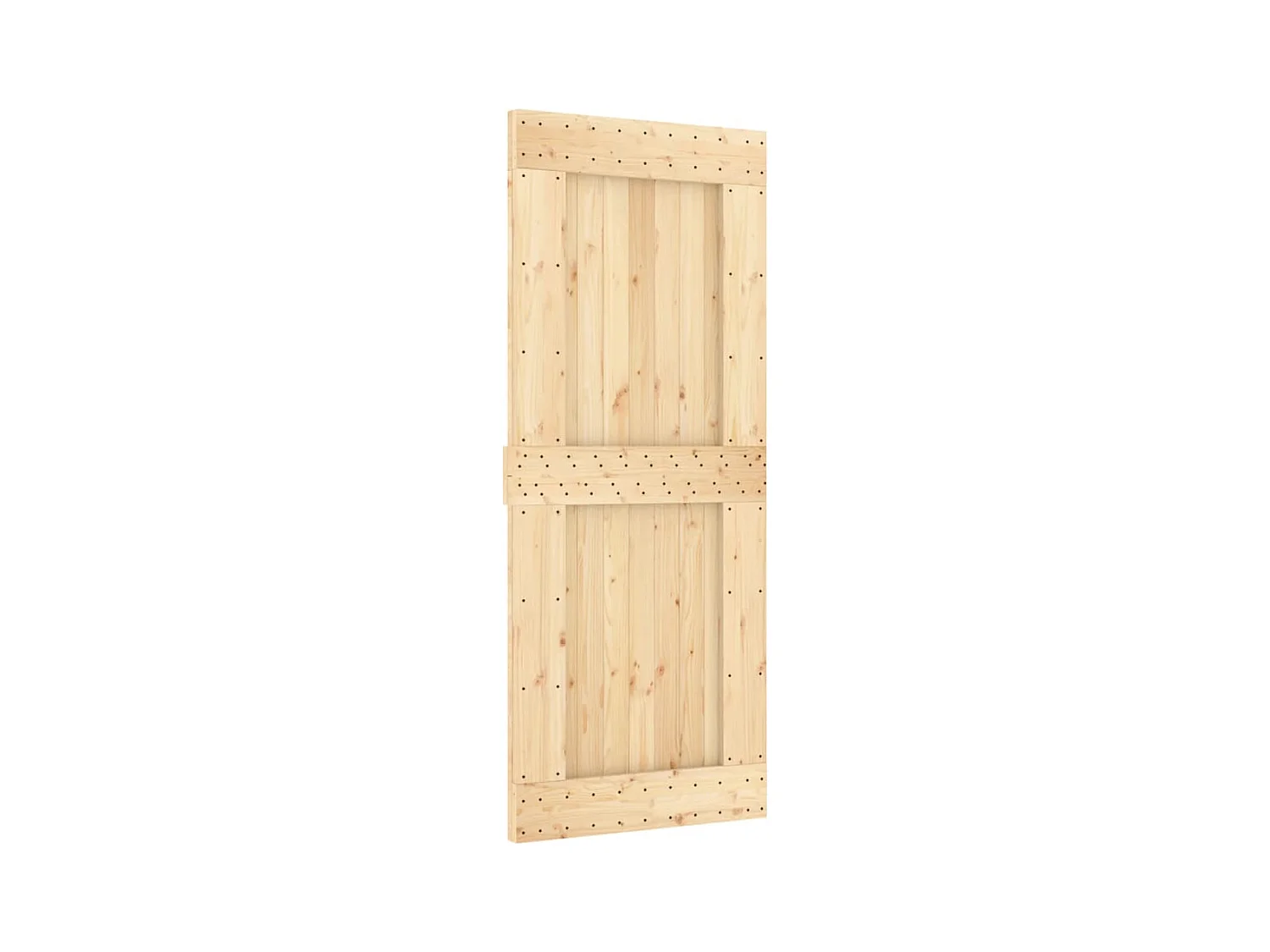 Porta de correr com ferragens 85x210 cm madeira de pinho maciça PT814416