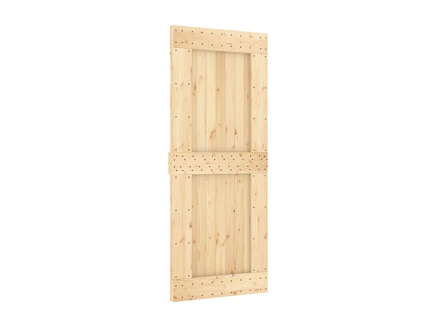 Porta de correr com ferragens 85x210 cm madeira de pinho maciça PT814416