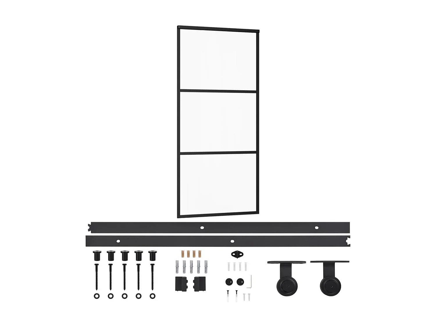 Porte coulissante et quincaillerie Verre et Aluminium 90x205 cm FR958757