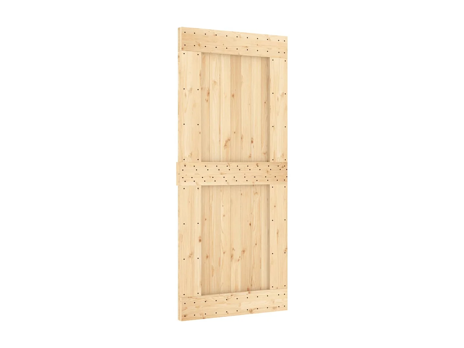 Porte coulissante et kit de quincaillerie 90x210 cm pin massif FR735390