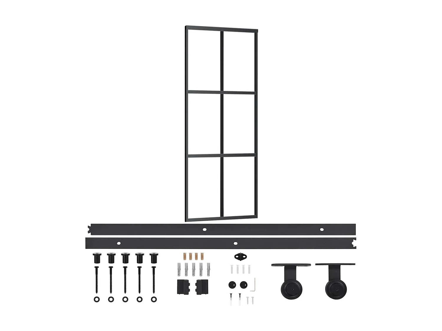 Porte coulissante et quincaillerie Verre ESG/Aluminium 76x205cm FR435473