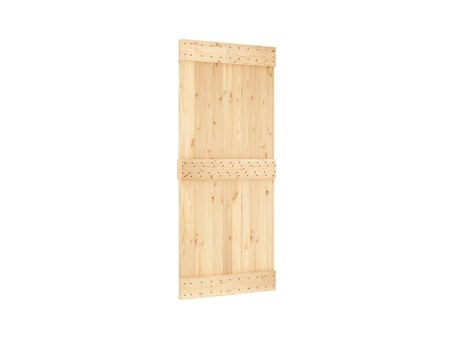 Puerta corredera con herrajes madera maciza de pino 90x210 cm ES633951