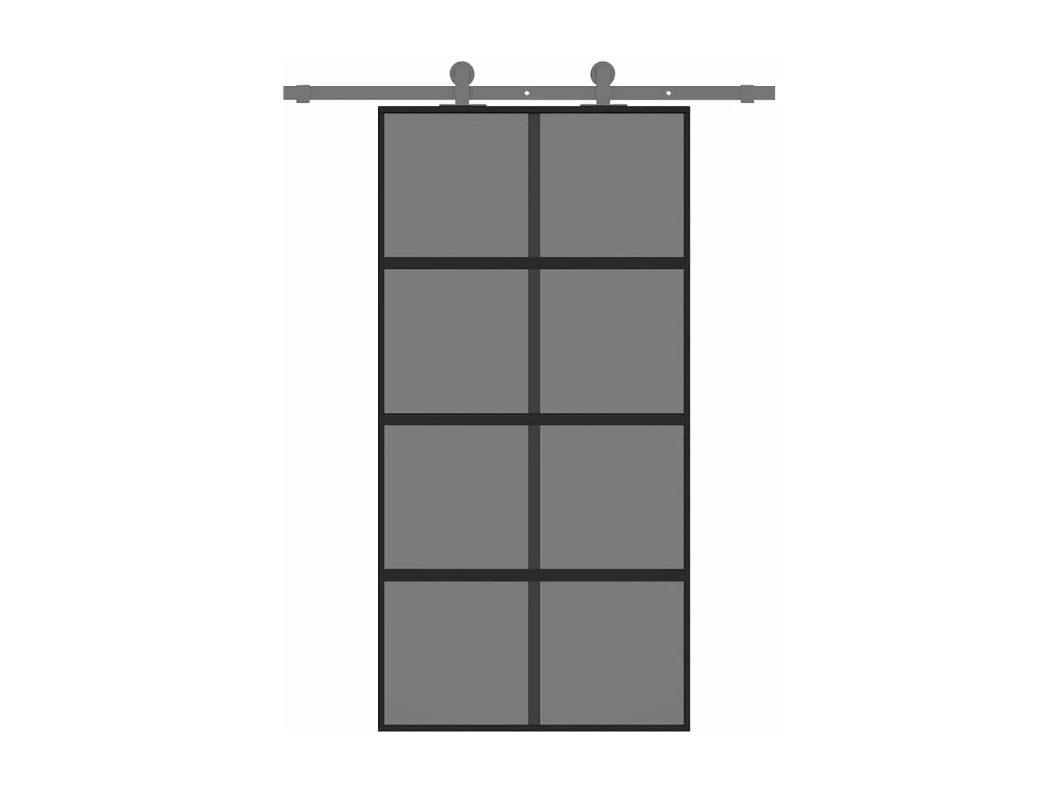 Porte coulissante noir 102,5x205 cm verre trempé aluminium FR564532