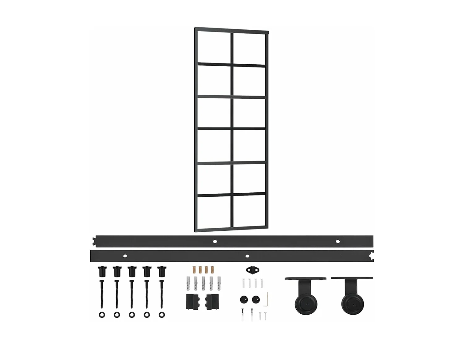 Porte coulissante et quincaillerie Verre ESG/Aluminium 76x205cm FR495115