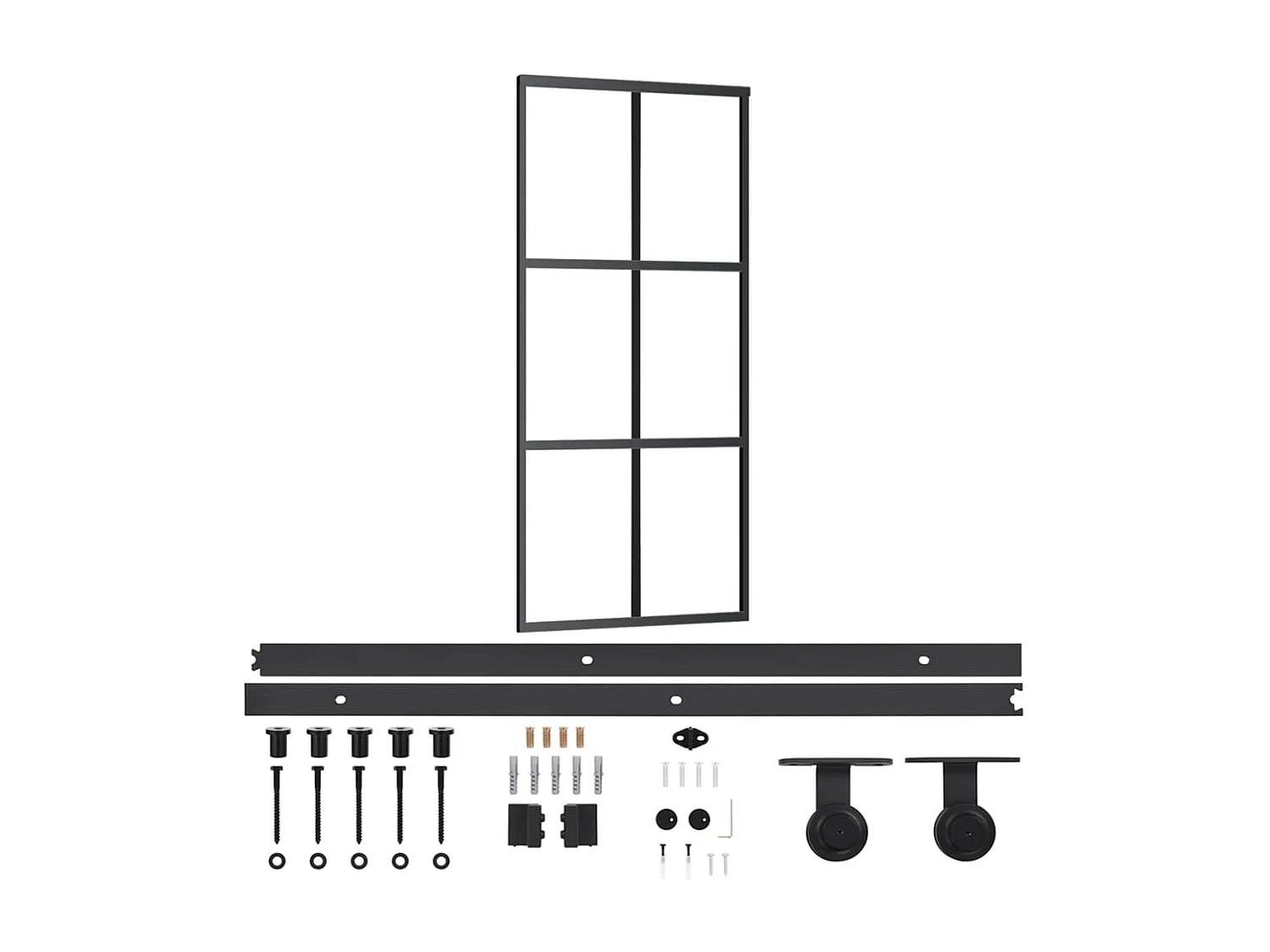 Porte coulissante et quincaillerie Verre et Aluminium 90x205 cm FR915404