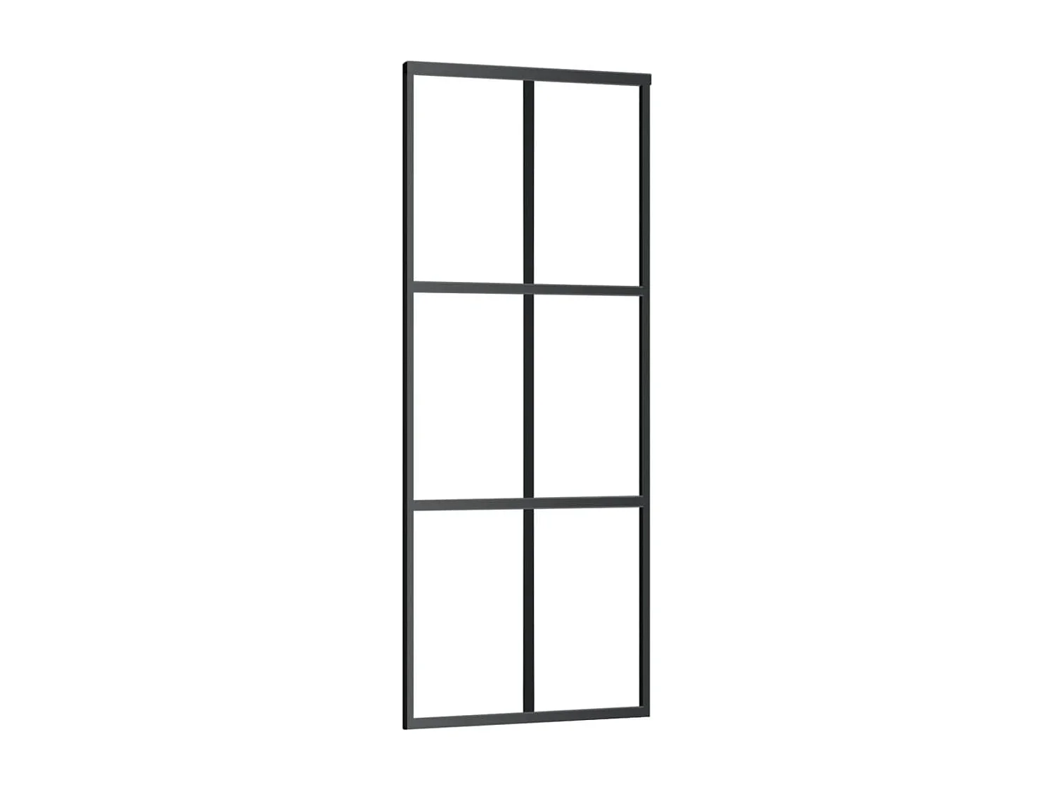 Porte coulissante Verre ESG et aluminium 76x205 cm Noir FR161109