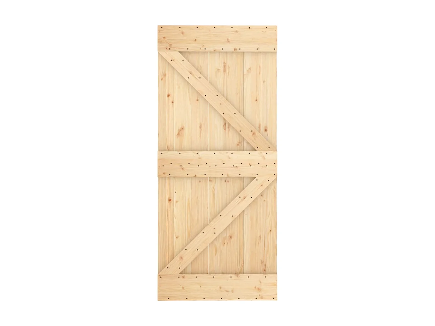 Puerta corredera con herrajes madera maciza de pino 90x210 cm ES980604
