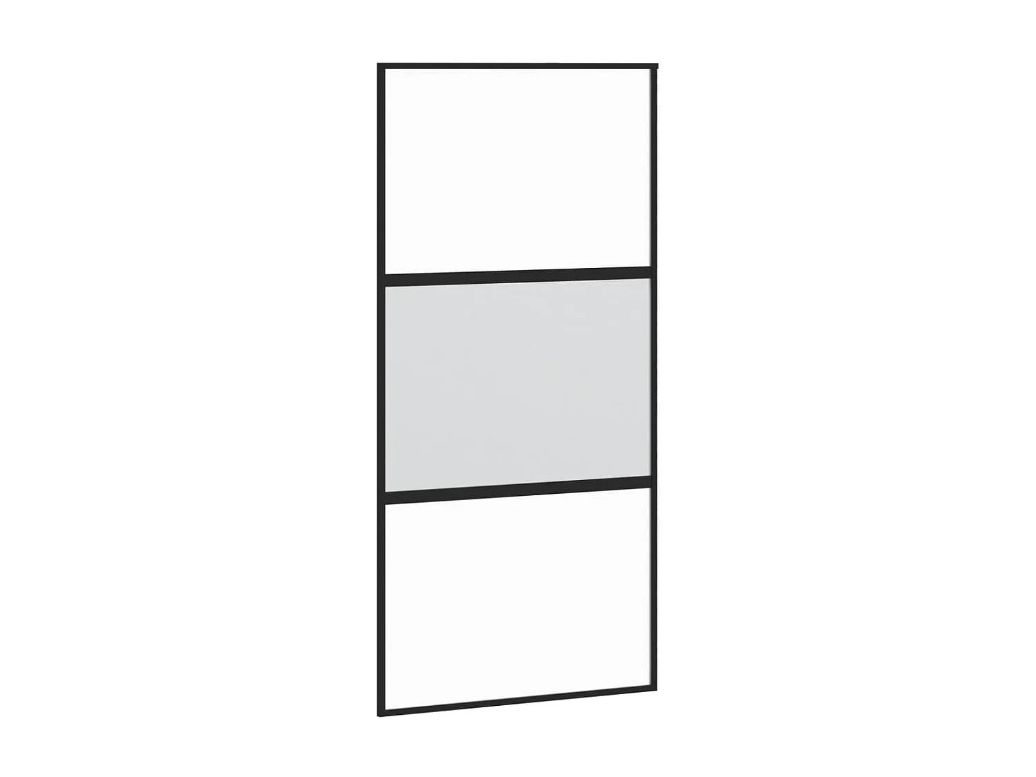 Porte coulissante noir 102,5x205 cm verre trempé aluminium FR582641