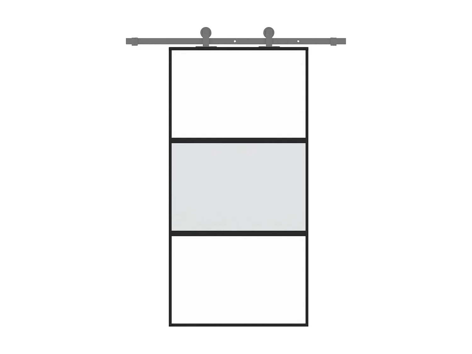 Porte coulissante noir 102,5x205 cm verre trempé aluminium FR582641