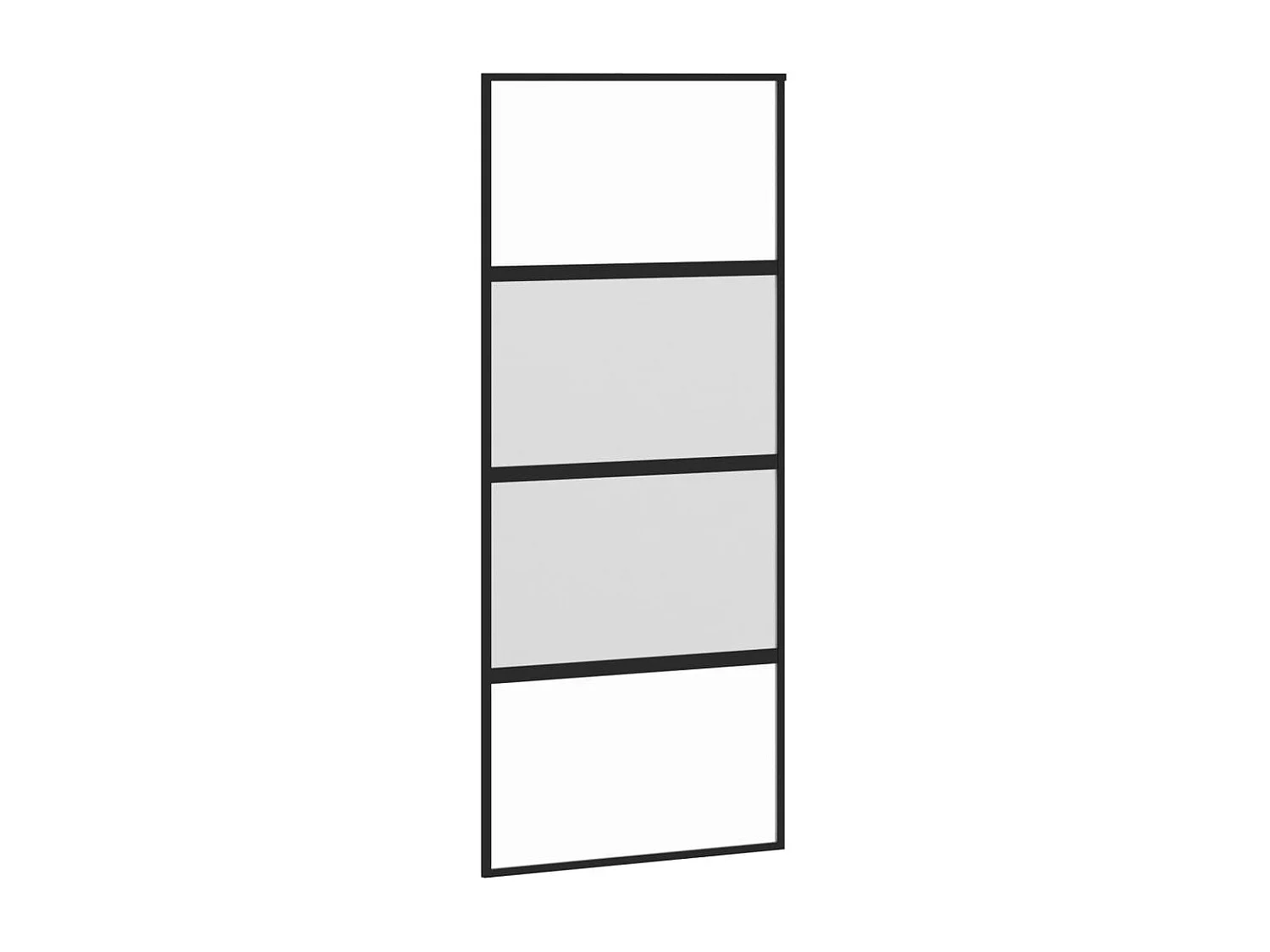 Porte coulissante noir 90x205 cm verre trempé aluminium FR107631