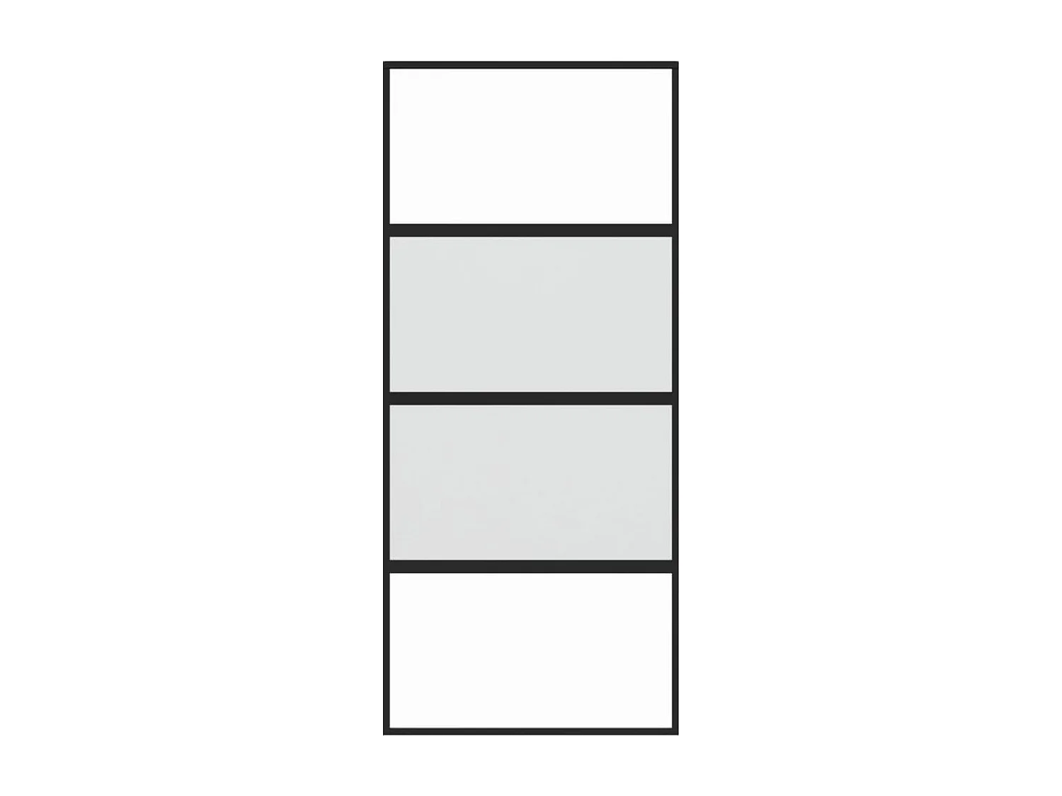 Porte coulissante noir 90x205 cm verre trempé aluminium FR107631