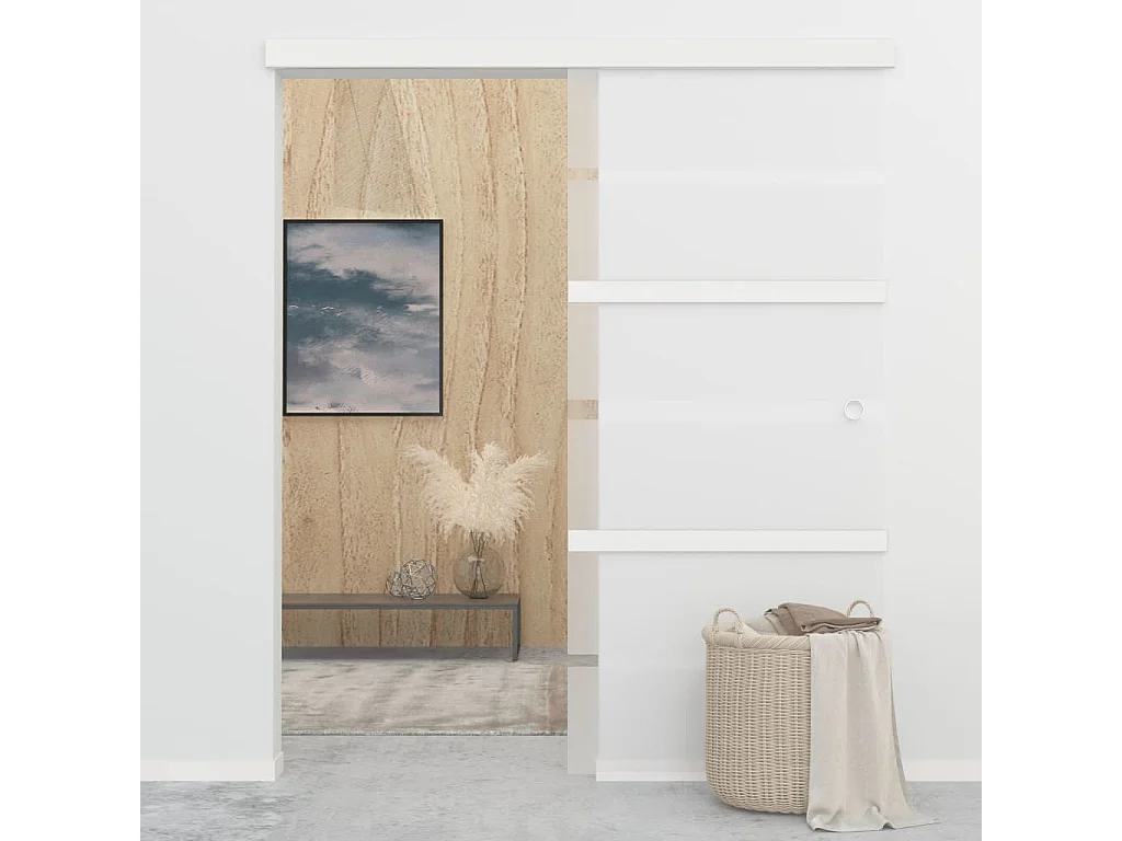 Schuifdeur met zachte stops 90x205 cm ESG-glas en aluminium BE161728