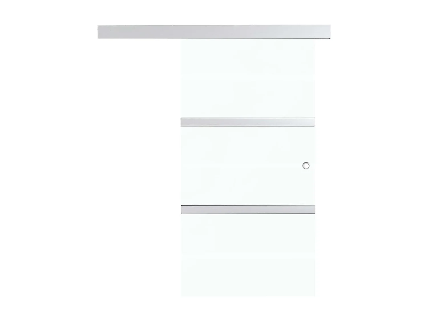 Porte coulissante butées souples Verre ESG aluminium 90x205 cm FR412936