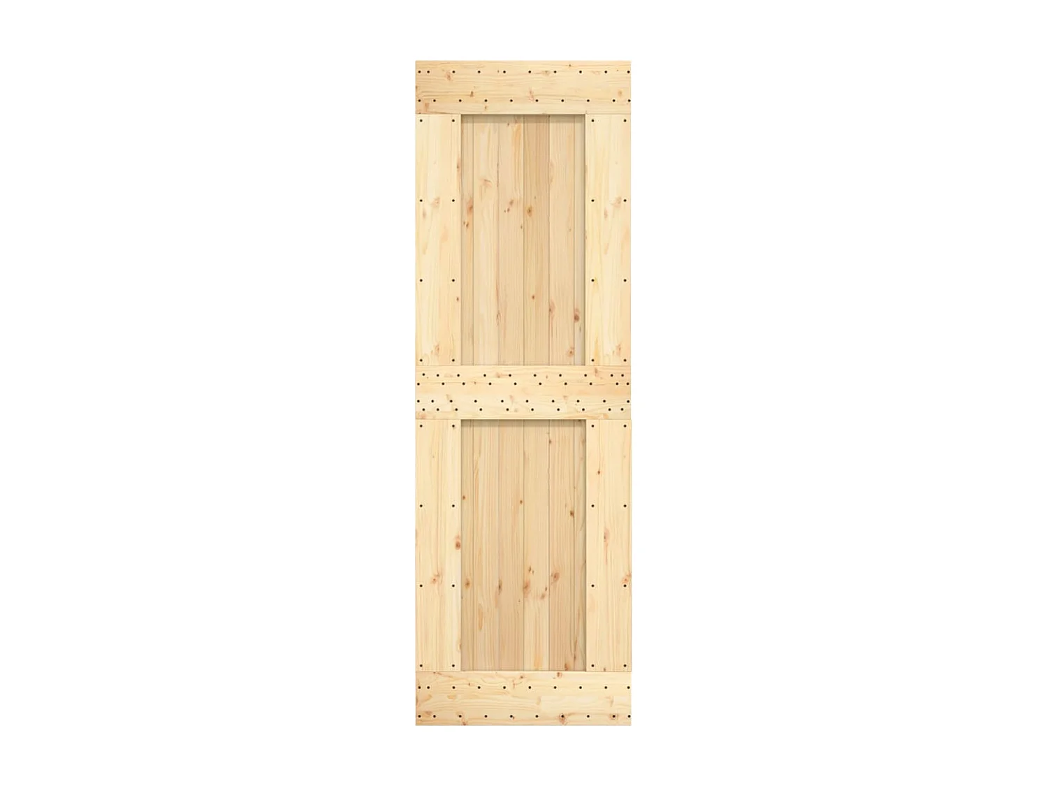 Porta de correr com ferragens 70x210 cm madeira de pinho maciça PT956967