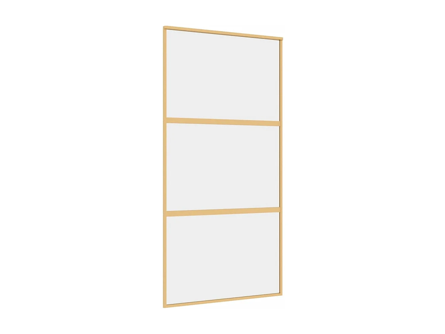 Porte coulissante doré 102,5x205cm verre ESG clair et aluminium FR990938