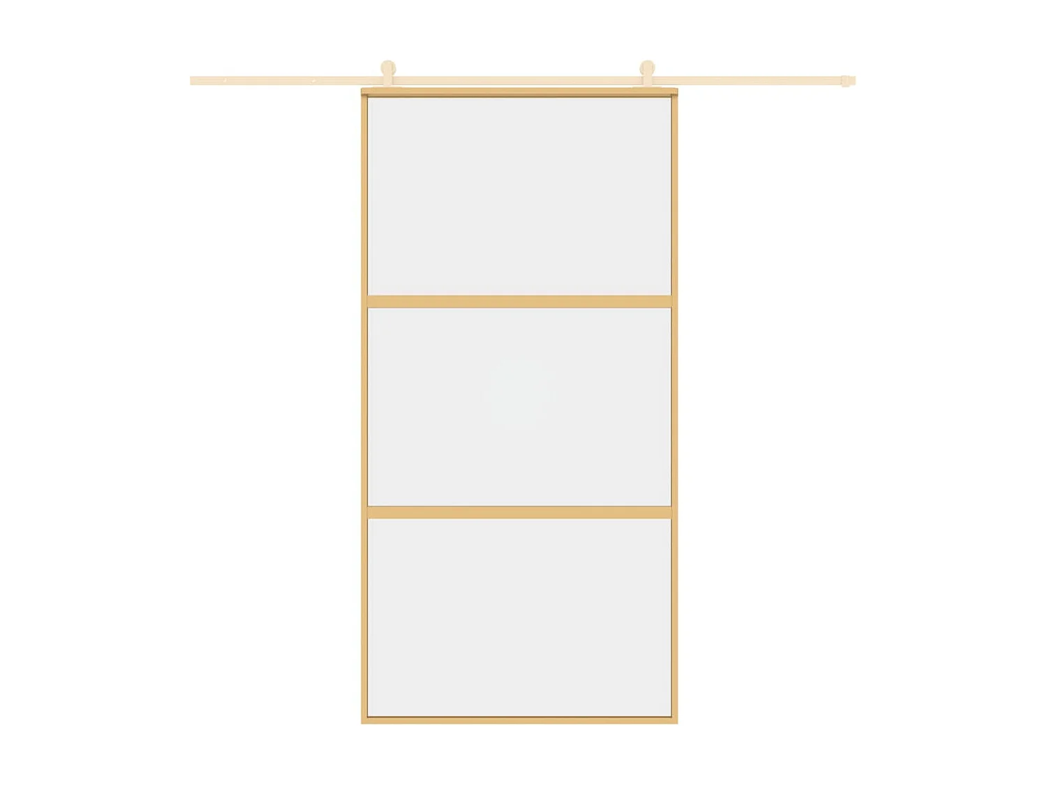 Porte coulissante doré 102,5x205cm verre ESG clair et aluminium FR990938