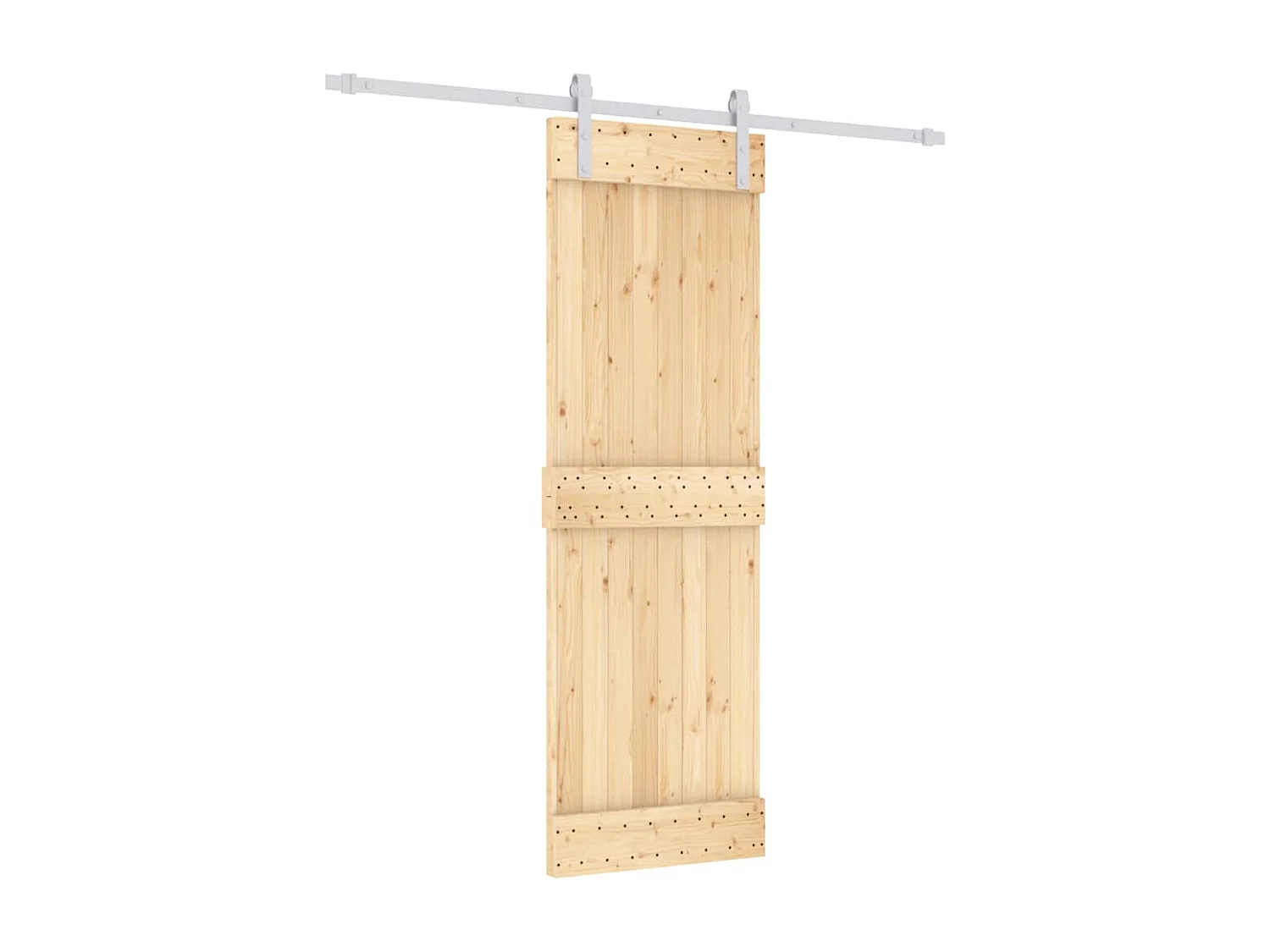 Porte coulissante et kit de quincaillerie 70x210 cm pin massif FR166518