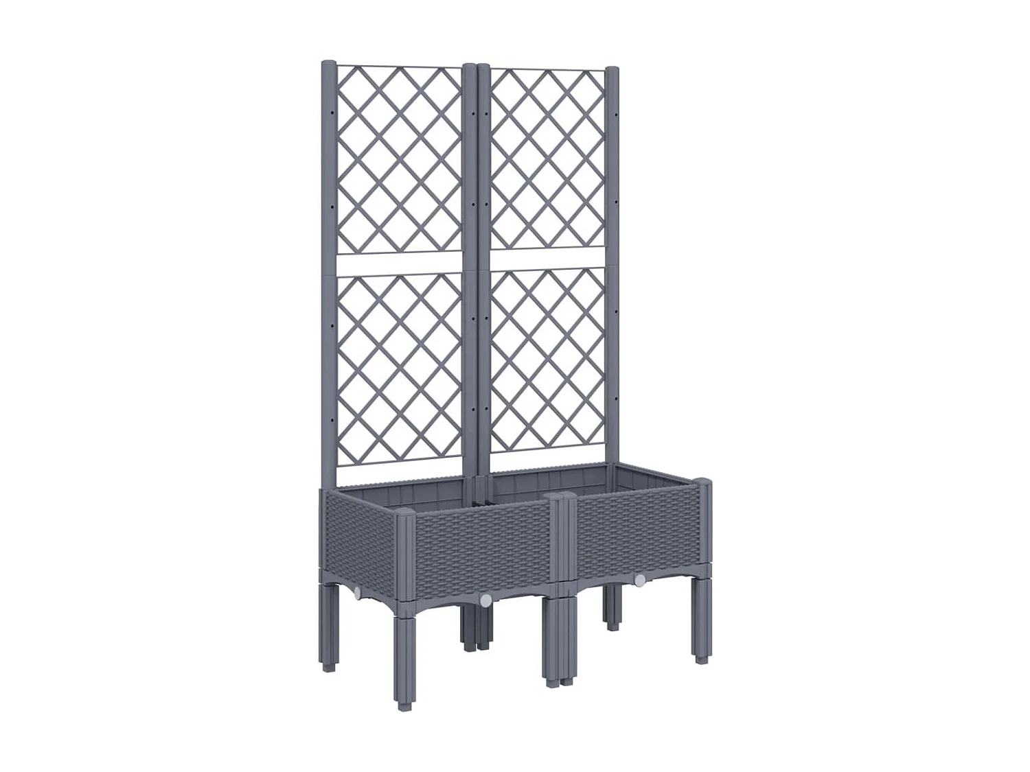 Jardinière avec treillis gris 80x40x142 cm PP FR83228