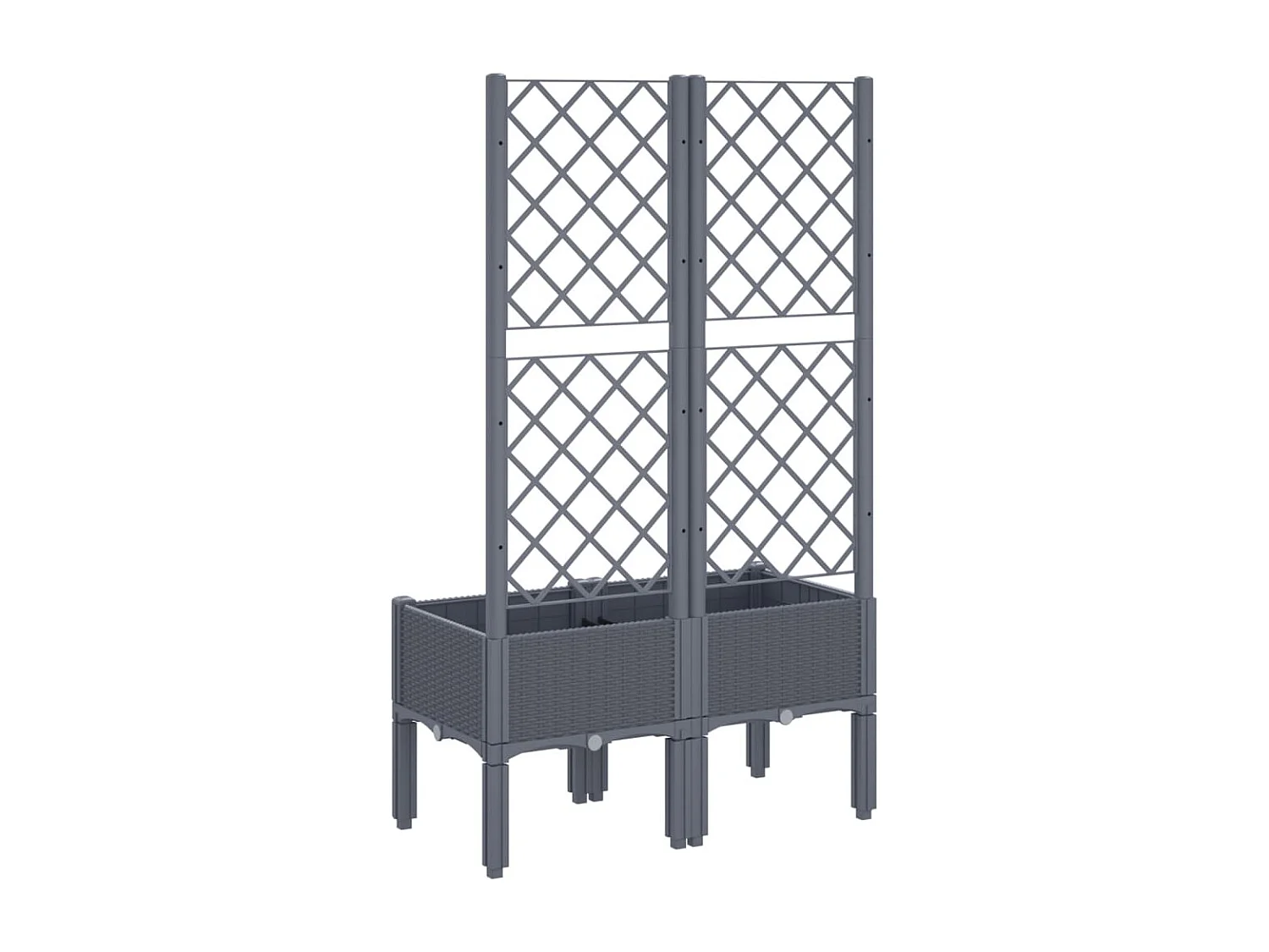 Jardinière avec treillis gris 80x40x142 cm PP FR83228