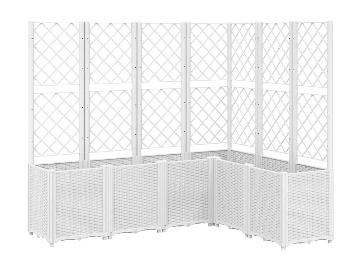 Jardinière avec treillis blanc 160x120x140 cm PP FR49474
