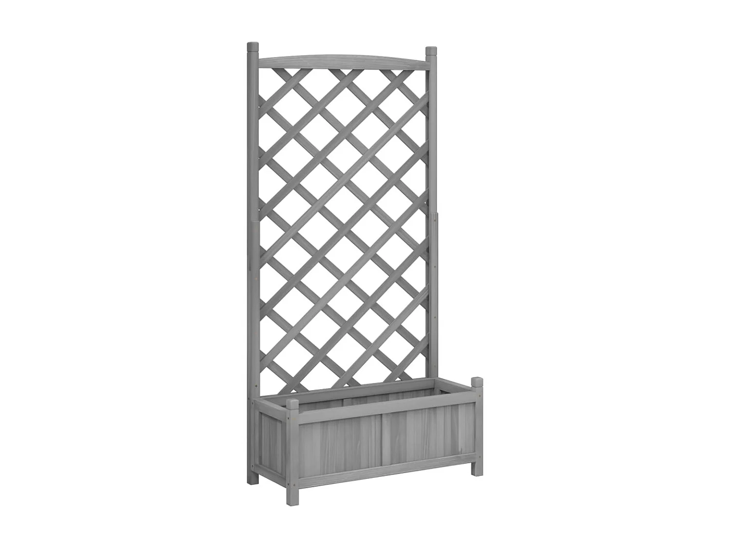 Jardinière avec treillis gris bois massif de sapin FR82793