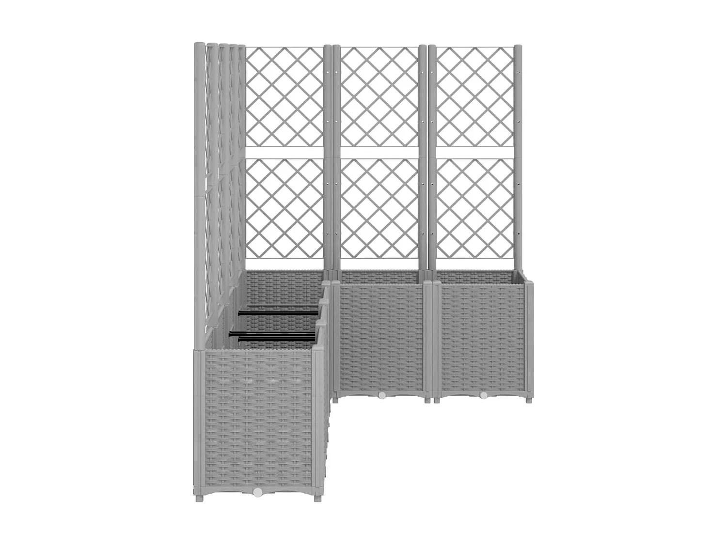 Jardinière avec treillis gris clair 160x120x140 cm PP FR45401