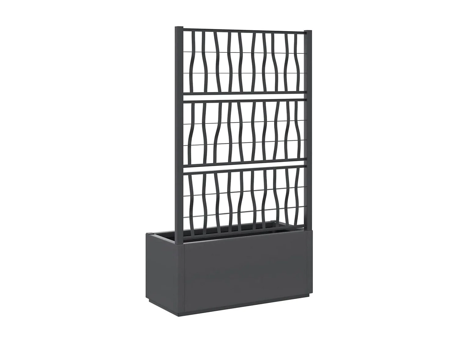 Jardinière avec treillis gris foncé 80x36x140 cm PP FR86376