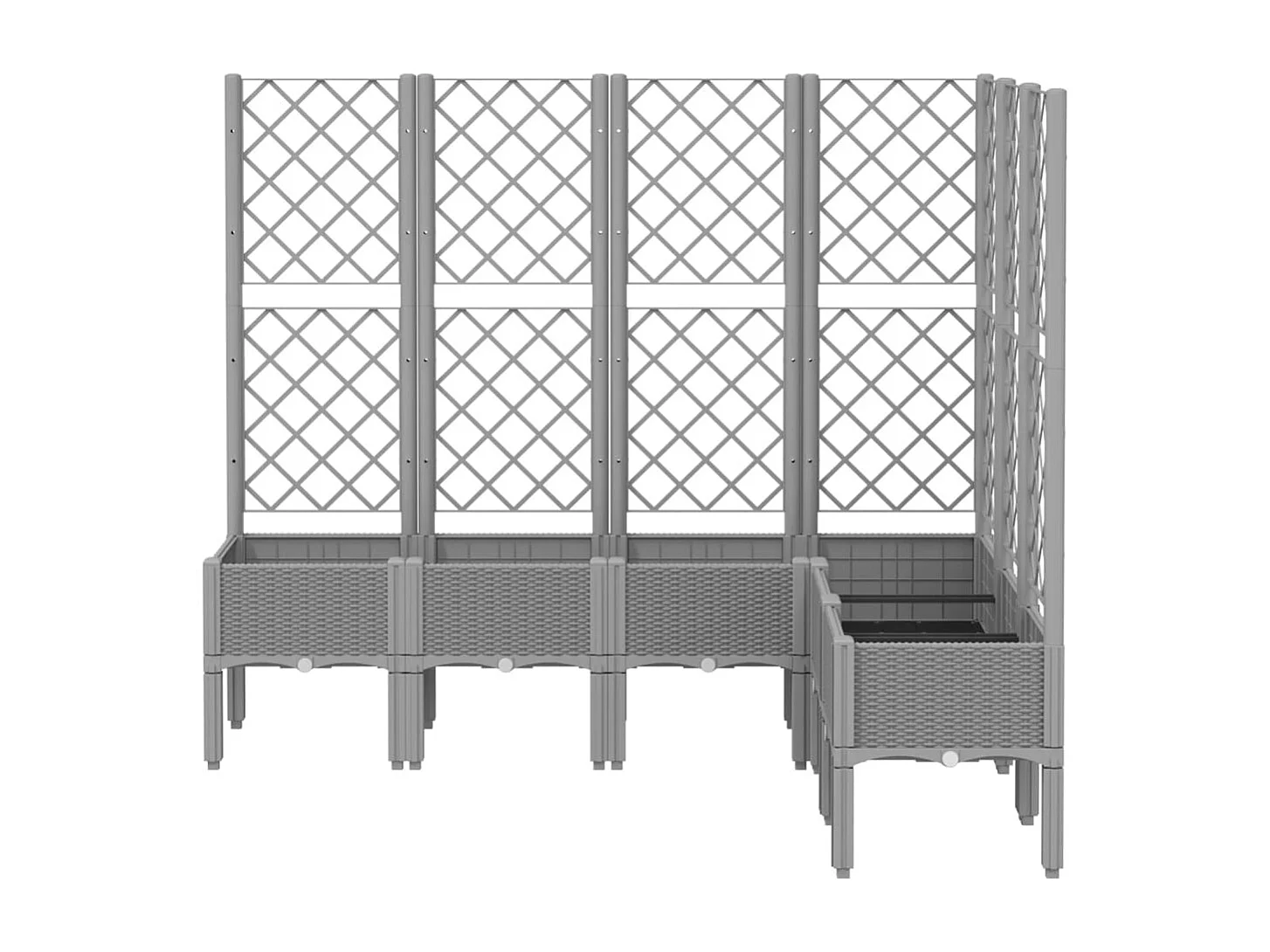 Jardinière avec treillis gris clair 160x120x142 cm PP FR16981