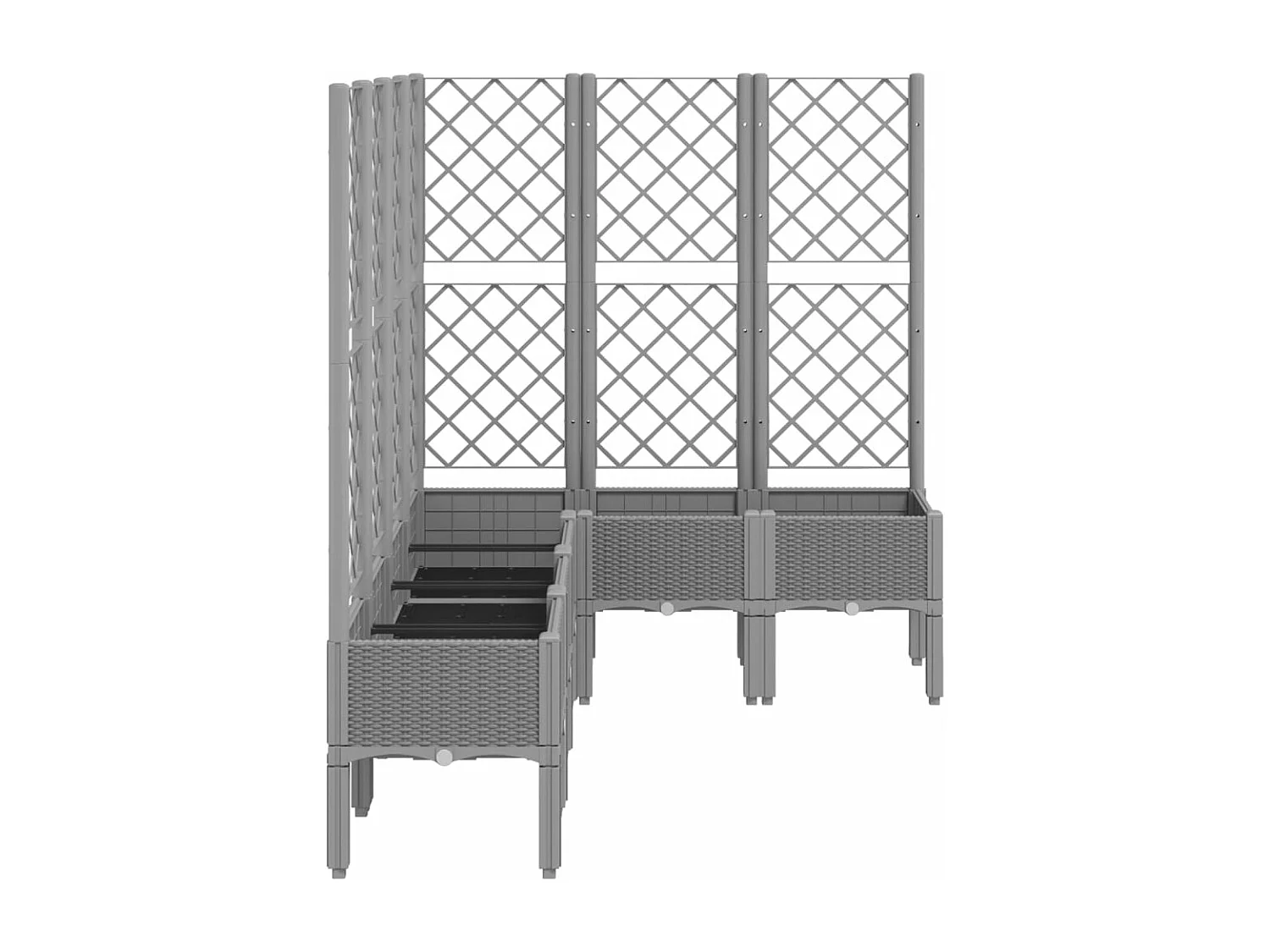 Jardinière avec treillis gris clair 160x120x142 cm PP FR16981