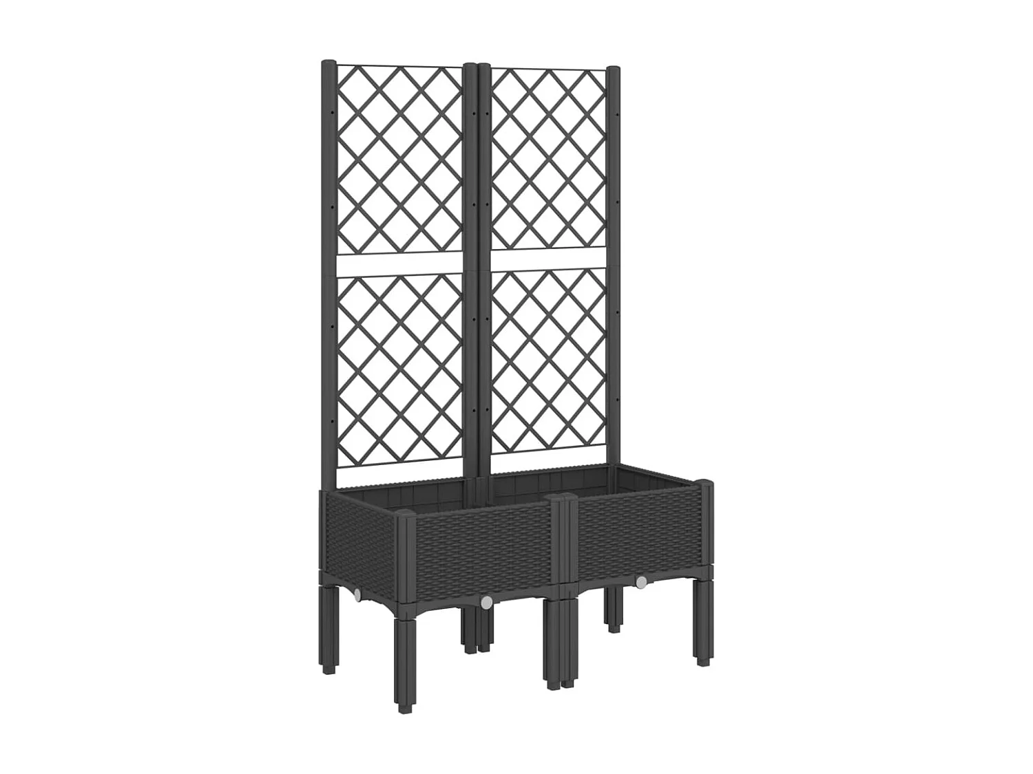 Jardinière avec treillis noir 80x40x142 cm PP FR31513