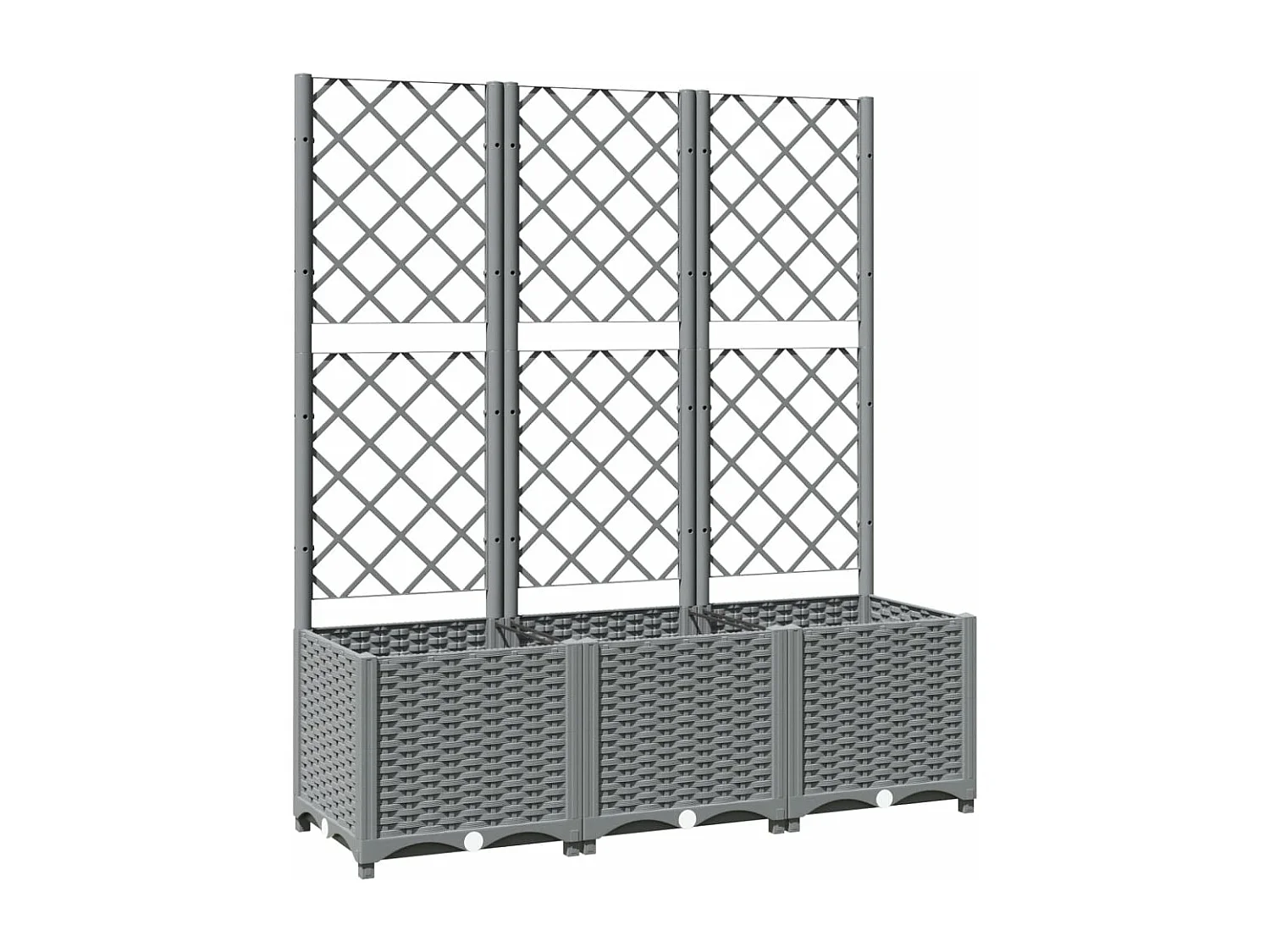 Jardinière avec treillis Gris clair 120x40x136 cm PP FR29166