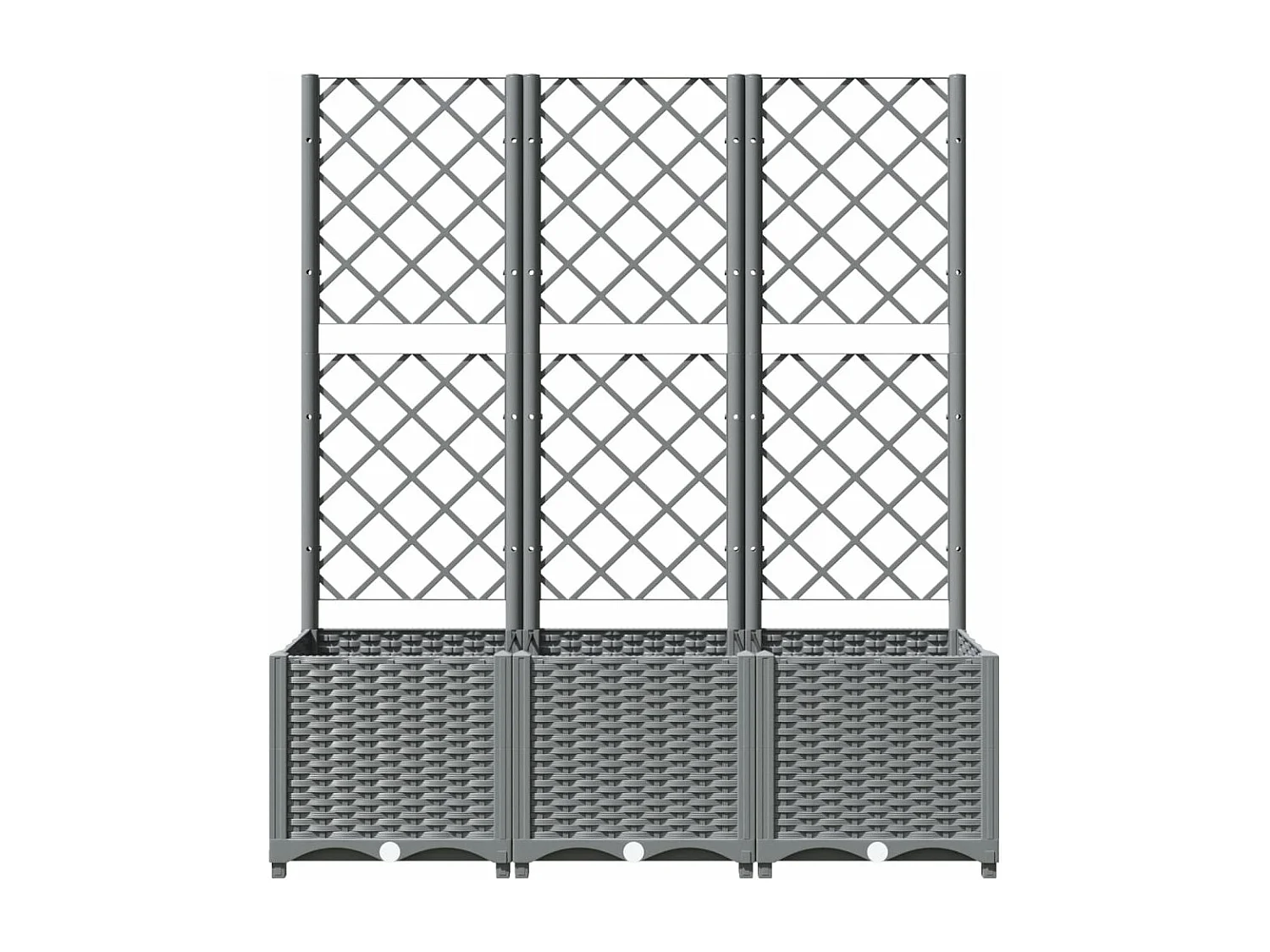 Jardinière avec treillis Gris clair 120x40x136 cm PP FR29166