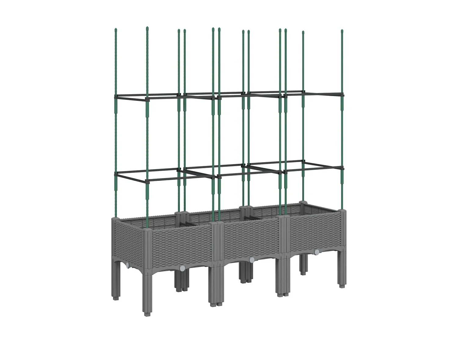 Jardinière avec treillis Gris clair 120x40x142,5 cm PP FR72237