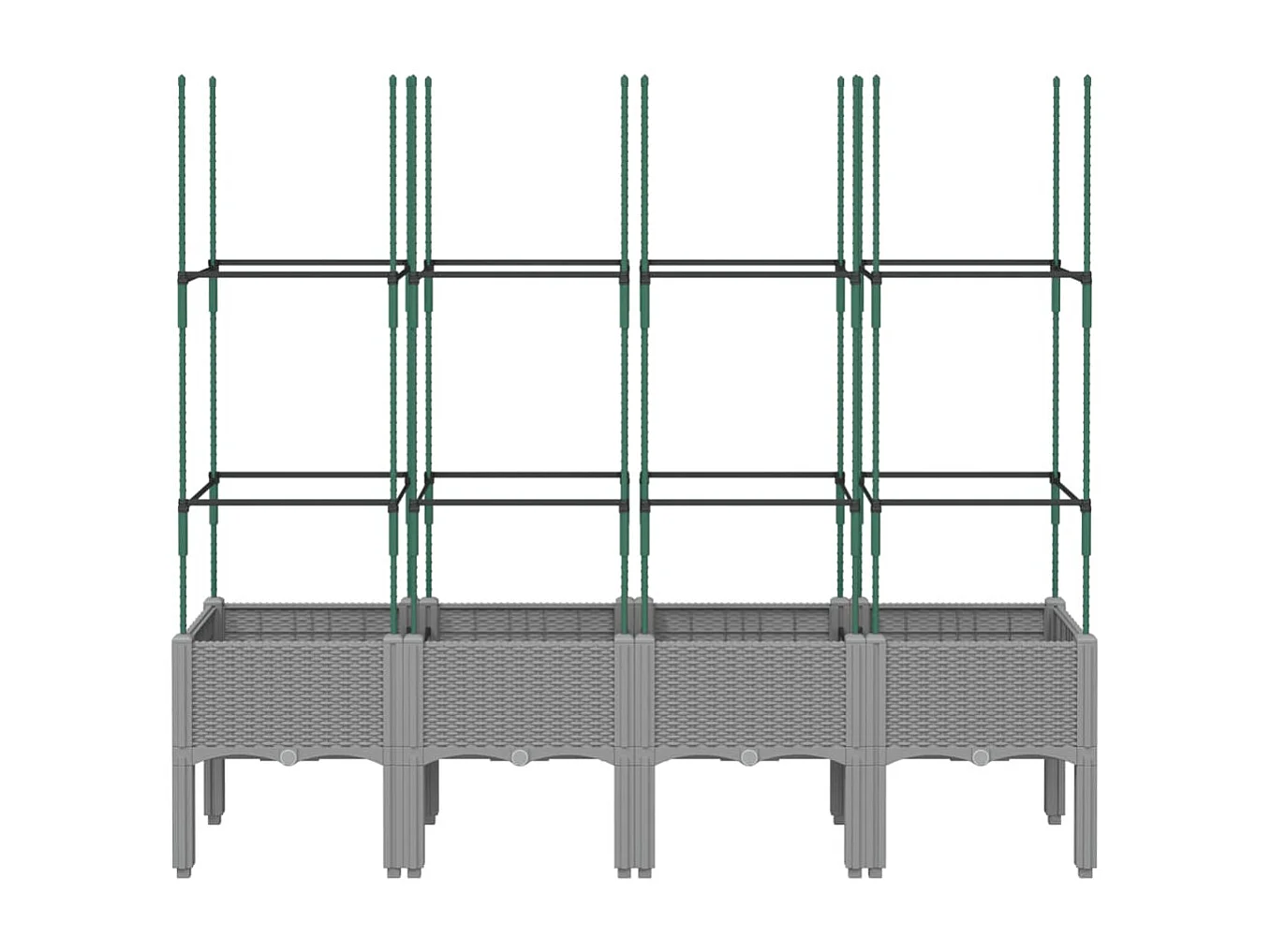 Jardinière avec treillis gris clair 160x40x142,5 cm PP FR16607