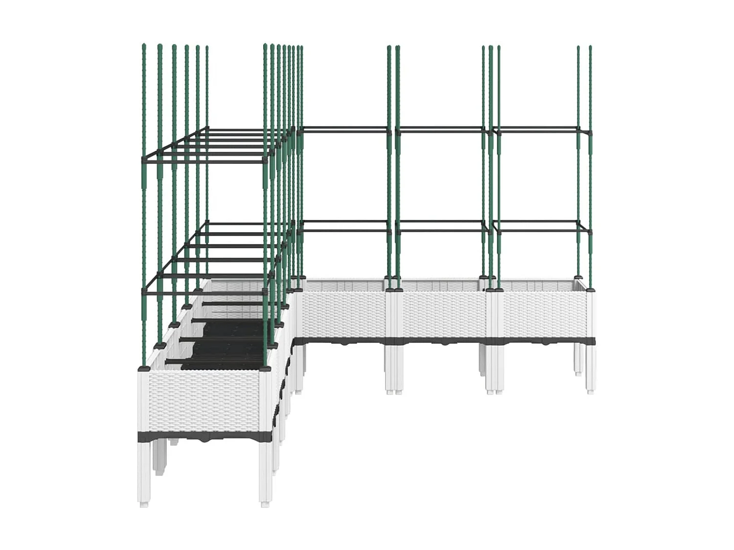 Vaso/floreira de jardim c/ treliça 200x160x142,5 cm PP branco PT397052