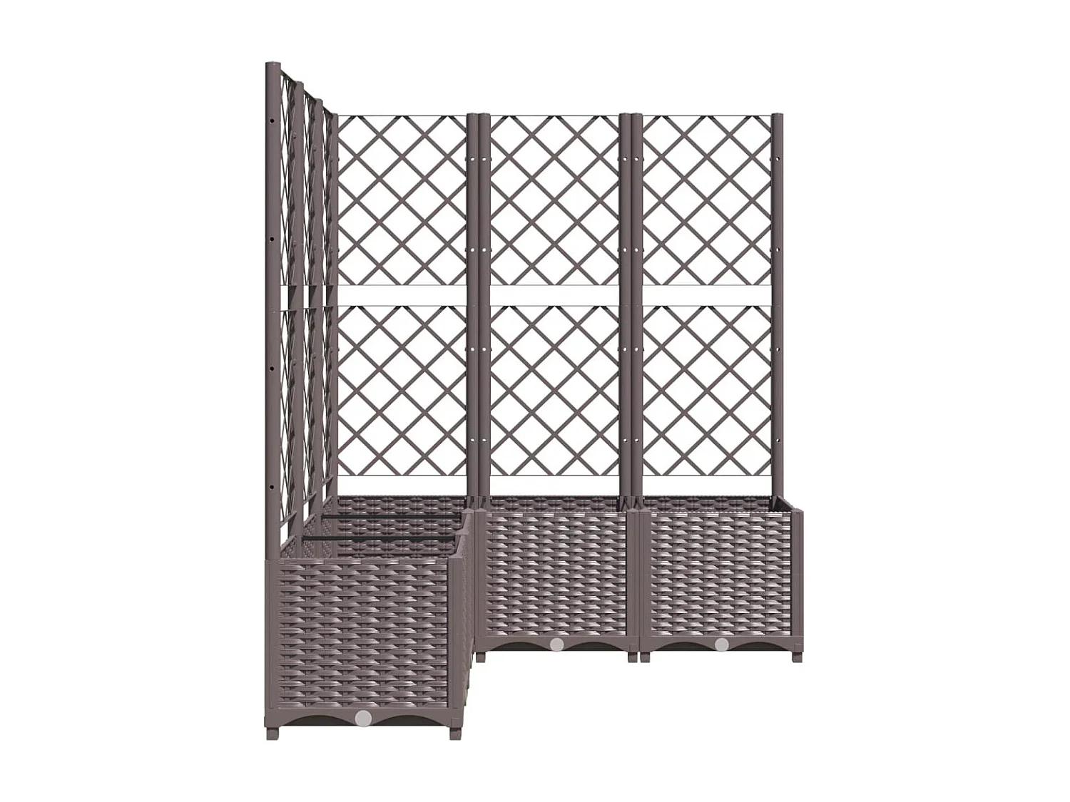 Jardinera con enrejado PP marrón 120x120x136 cm ES637360