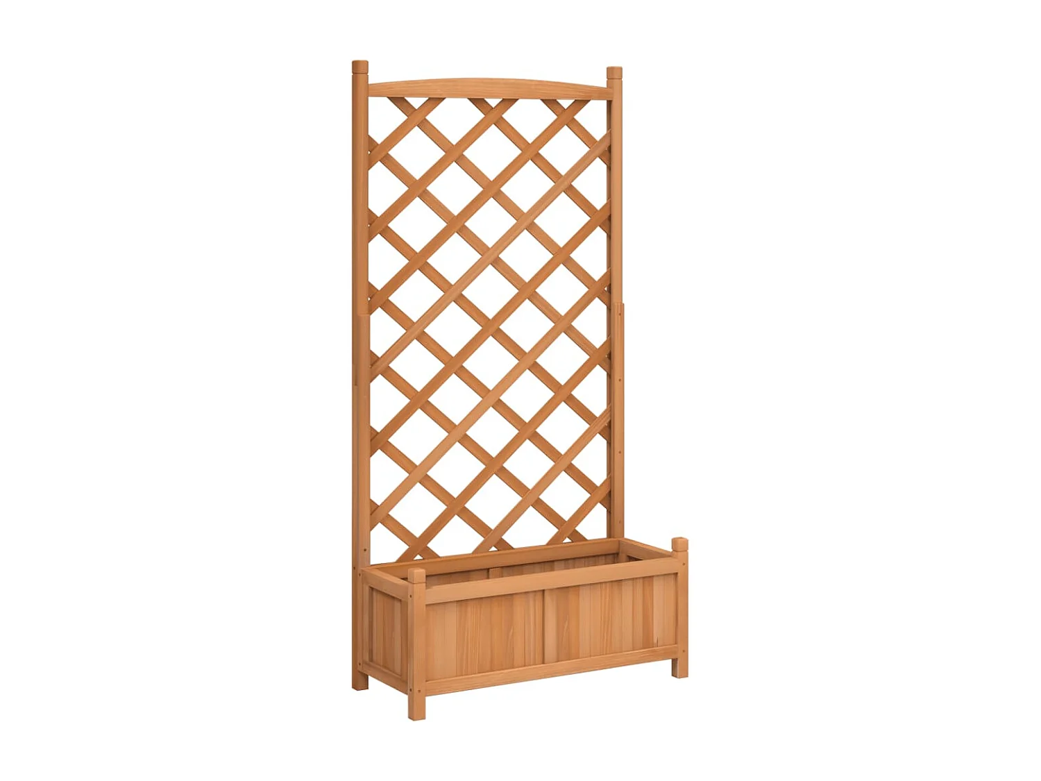 Jardinera con enrejado de madera maciza de abeto marrón ES129089