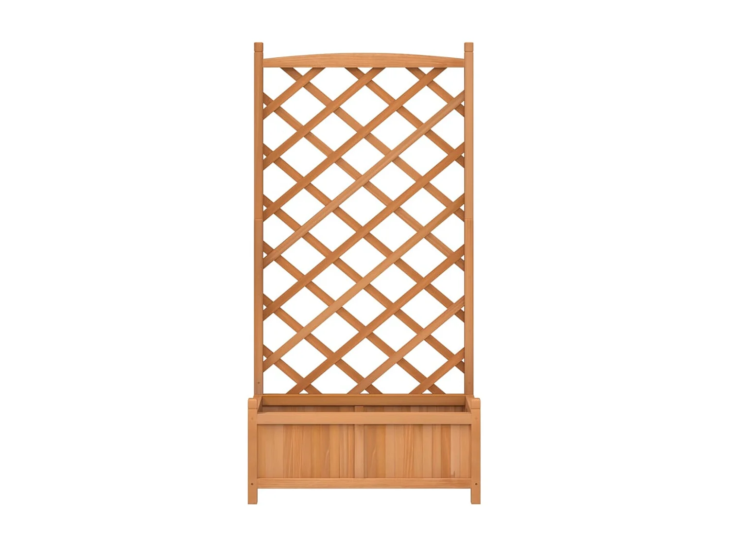 Jardinera con enrejado de madera maciza de abeto marrón ES129089