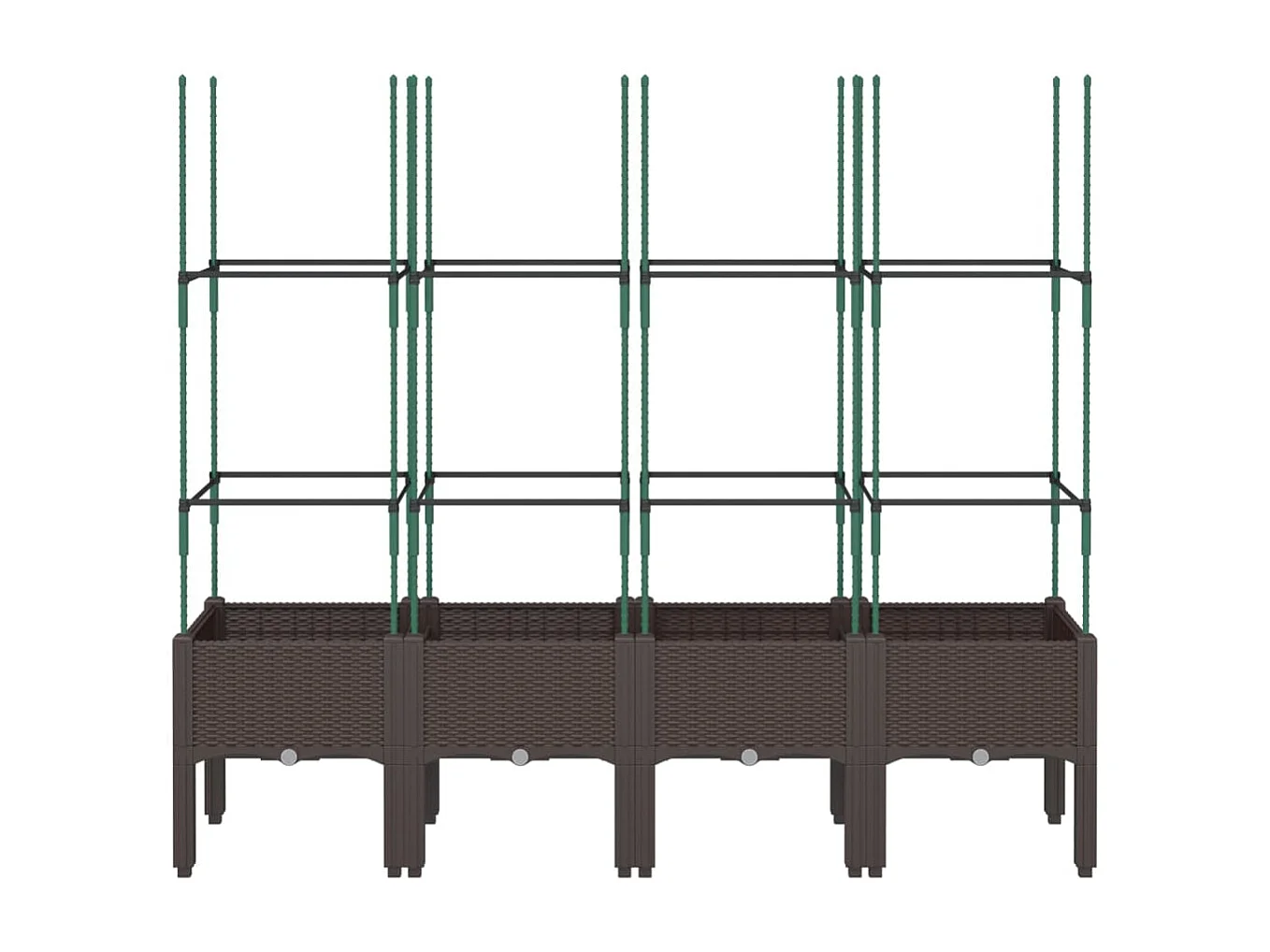 Jardinera con enrejado PP marrón 160x40x142,5 cm ES934629