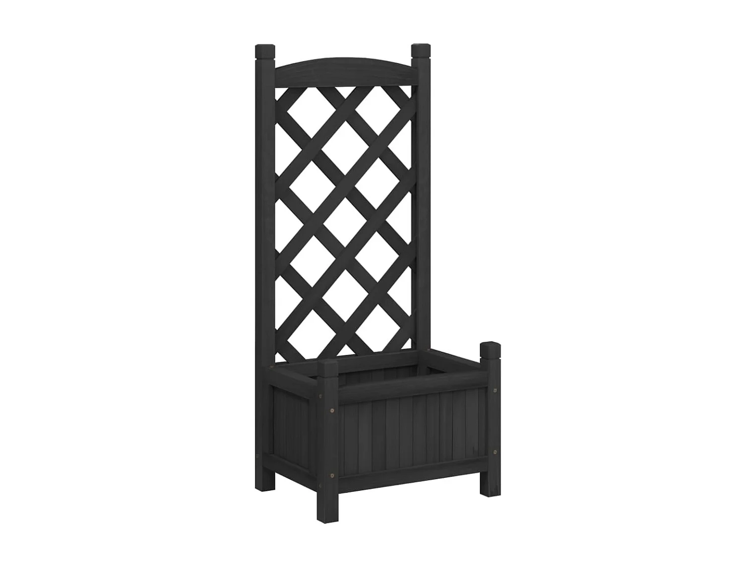 Jardinera con enrejado madera maciza de abeto negro ES888056