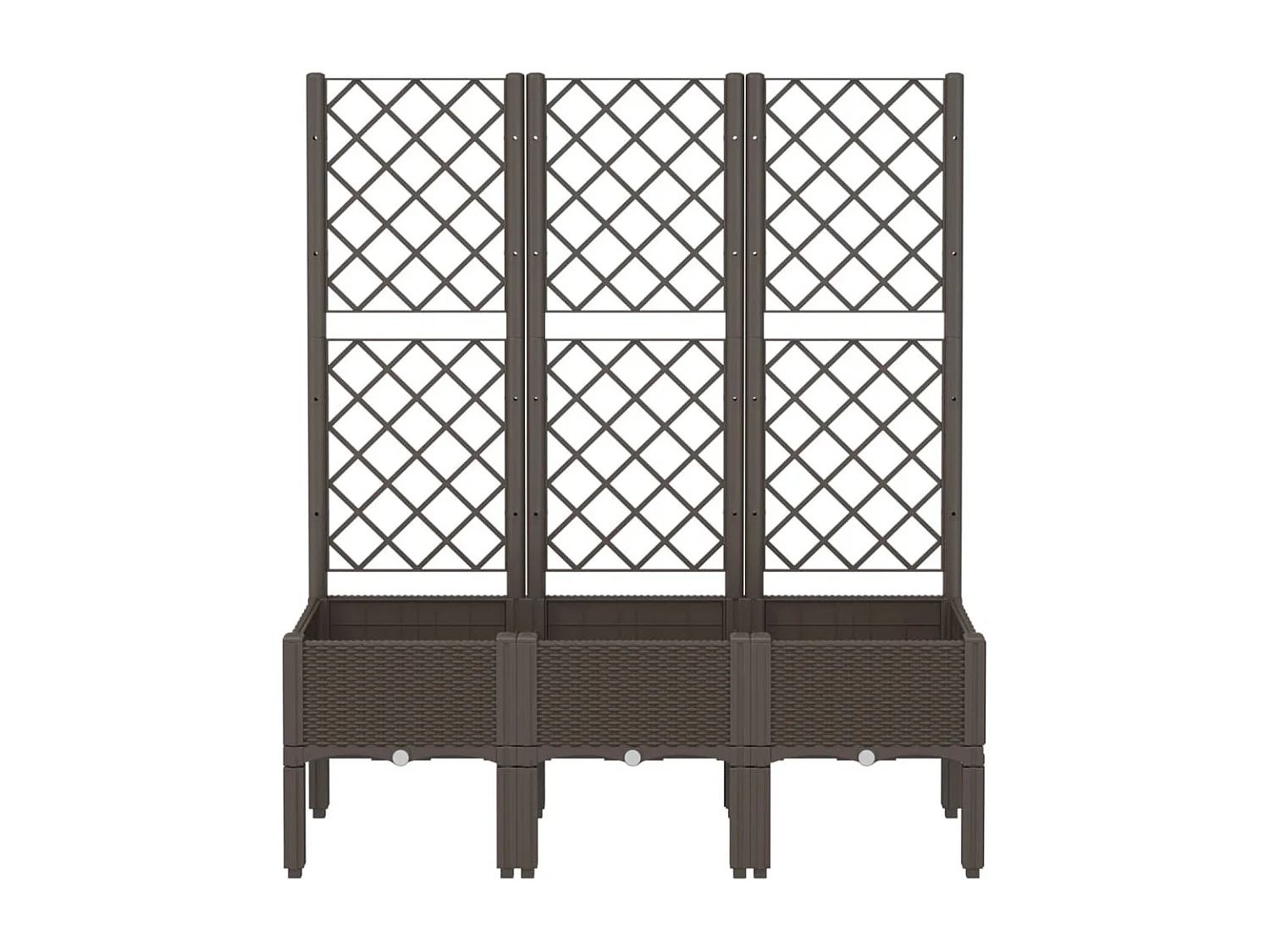 Jardinera con enrejado PP marrón 120x40x142 cm ES402747
