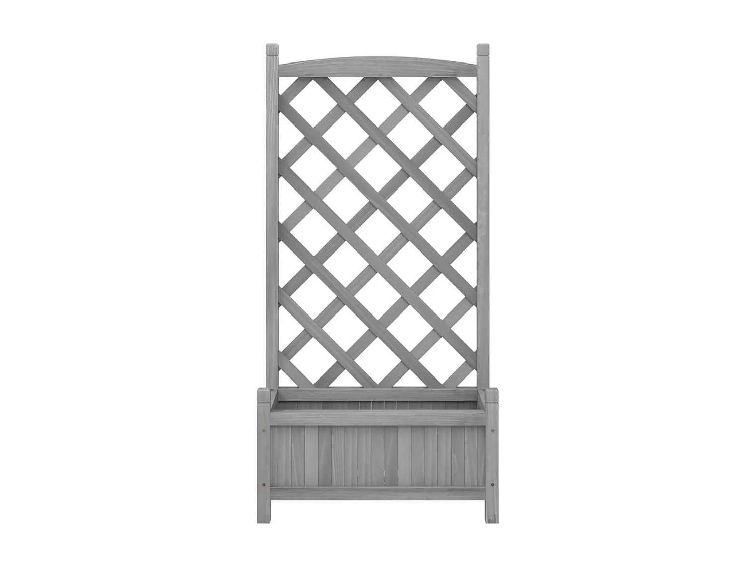 Jardinière avec treillis gris bois massif de sapin FR48589