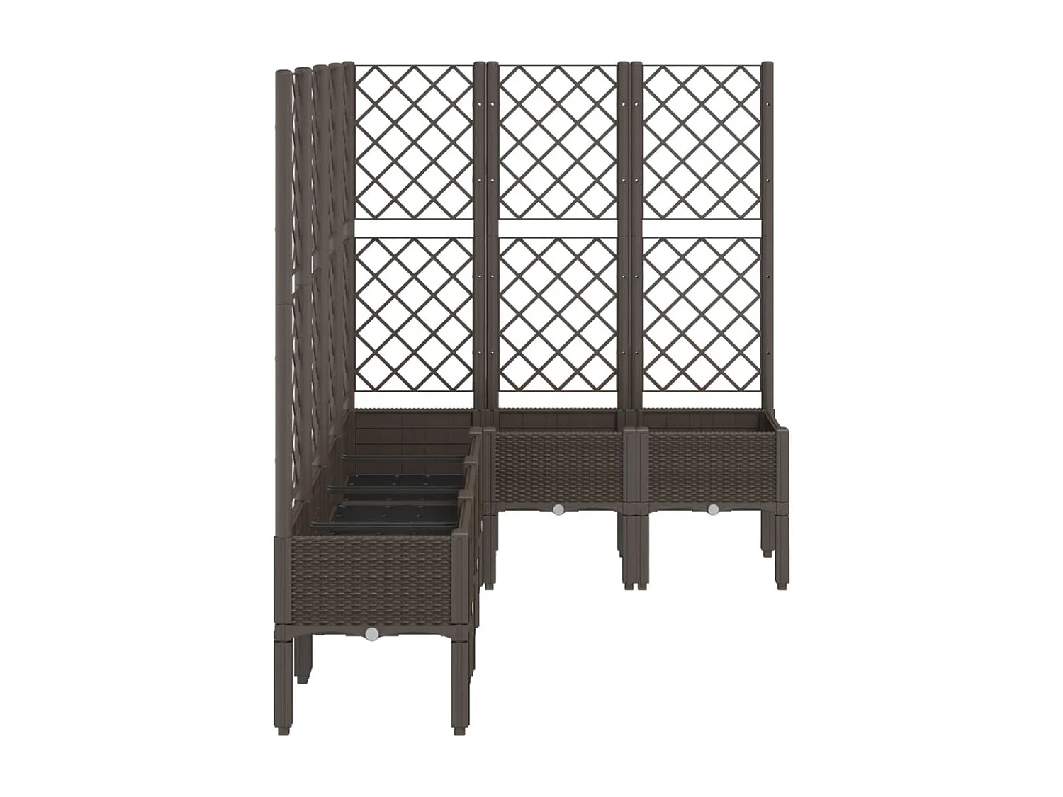 Jardinière avec treillis marron 160x120x142 cm PP FR99798